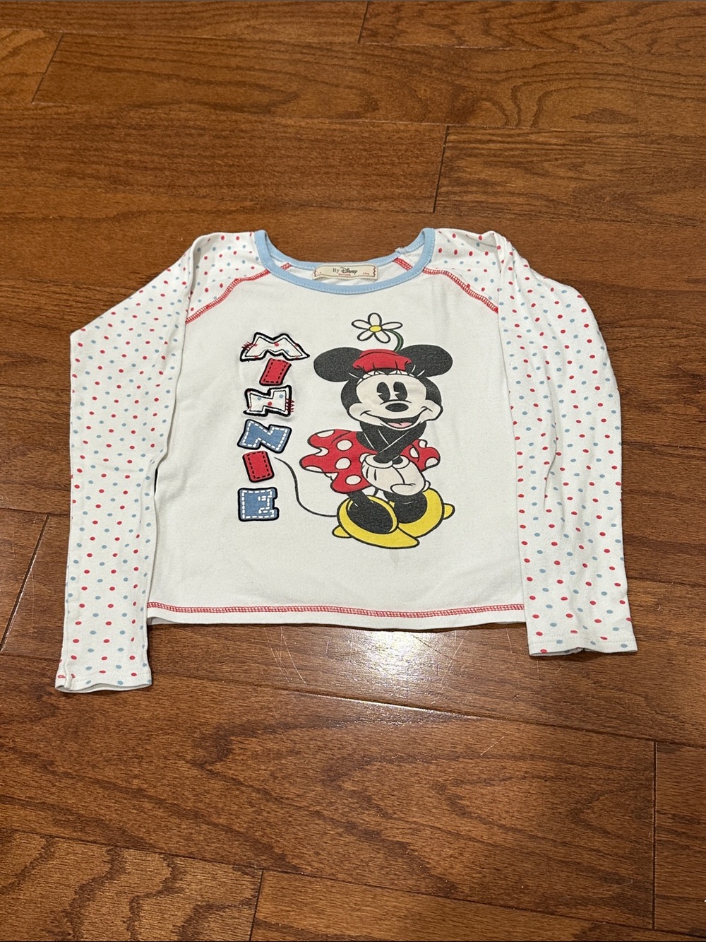 Disney Minnie Mouse White & Red Polka Dot Long-Sleeve pajama top